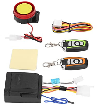 RASTKY de Alarma Antirrobo para Motocicleta de 12V, 5 Niveles de Sensibilidad, 2 Mandos a Distancia, Universal, ATV, Vehículo Todoterreno, ABS