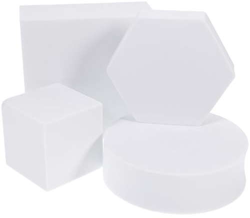 TOMETURE 4 St Geometriska Kubformade Fotorekvisita i Hållbart för Smycken och Kosmetika Rektangulära Kubiska Cylindriska och Hexagonala Former Stilren Bakgrund för Produktfotografering