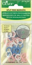 Bulk Buy: Clover Split Stitch Marker Ringe verschiedene Größen 24/Pkg 347 (3er Pack)