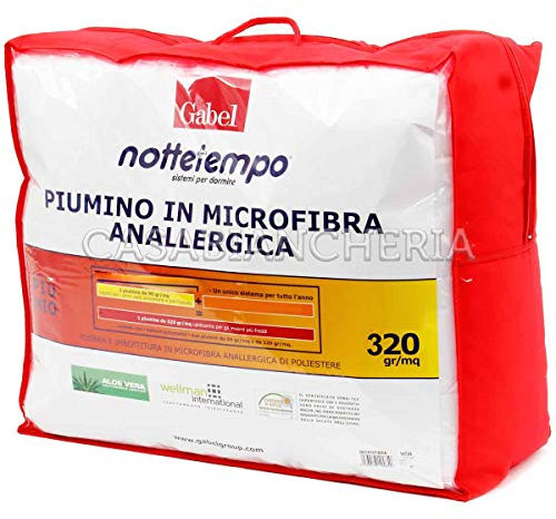 Gabel Nottetempo Piumino Matrimoniale Microfibra Caldissimo, 320 gr/mq, Poliestere, Bianco, 205x250x2 cm