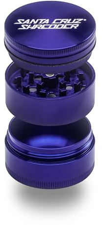 Santa Cruz Shredder Herb and Spice Grinder 3 Piece Medium 2 1/8 Superior Grip and Aluminium (Purple)