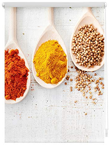 Lichtblick Klemmfix Tageslicht-Rollo mit Motiv, ohne Bohren, Blickdicht, Seitenzugrollo, Made in Germany, Spices - Bunt 80 x 150 cm (B x L)