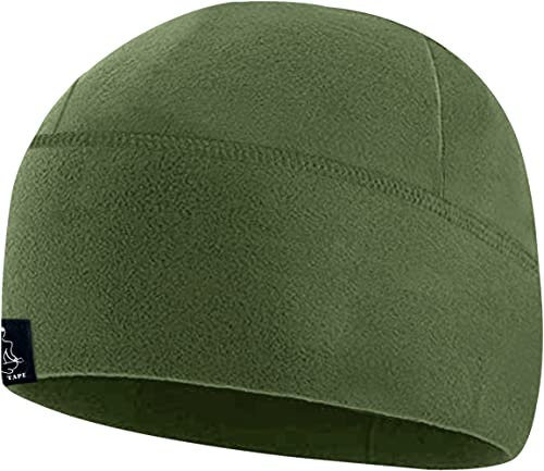 Temple Tape Gorro táctico unisex de forro polar, gorro de forro polar, para hombre y mujer, OD verde., XL