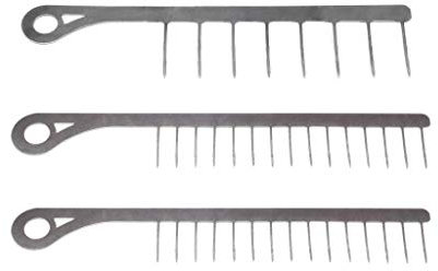 WurstKamm Wurstwender Edelstahl Wurst Grillzange Wursthalter Grillguthalter Bratwurst Rostbratwurst Grillzubehör Grillgadget Geschenk (Set2 2xMini + Maxi)