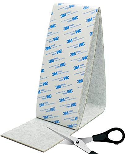 Rotolo Di Feltro 3,5 mm Con Adesivo 9448A - Tagliabile A Mano - Feltrini Per Sedie - Feltrini Proteggi Mobili e Pavimenti 100 mm x 1 m (Grigio)