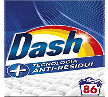 Dash Detersivo Lavatrice In Polvere, 86 Lavaggi, Tecnologia Anti-Residui, Rimuove Le Macchie, Efficace Anche A Freddo E In Cicli Brevi