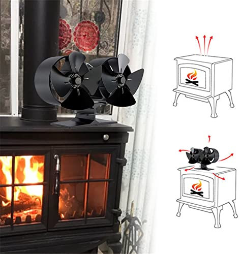 Fulenyi estufa leña, horno leña dual 4 rebanadas, calentador silencioso con protección contra sobrecalentamiento, para hogar, oficina, distribución calor