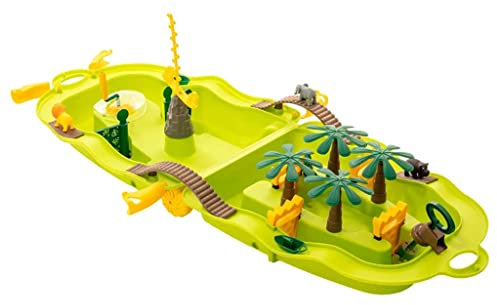 vidaXL Wasserspiel Koffer Jungle, Wasserbahn als Transportkoffer, Wasserspieltisch für Kinder ab 12 Monaten, Kinder Spielzeugkoffer Wasserspielzeug, Polypropylen