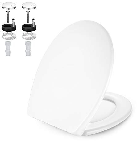 Coree Toilettendeckel, Toilettensitz Kinder, WC-Sitz mit Absenkautomatik, Quick-Release-Funktion, Familien Toilettensitz D Form, U-Form, Weiß, PP-Material, Kindersitzmagnet