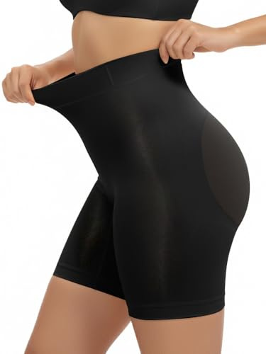 SHAPERX Braga Faja Reductora Mujer Invisible Ropa Interior Moldeadora Alta Cintura Adelgazante Braguitas Shapewear Pantalón Control de Abdomen Levanta Glúteos Postparto, UK-SZ5810-Black-L/XL