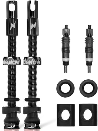 RideNow 65 mm Presta Tubeless ventiler, 2 stycken svart, superlätt aluminium