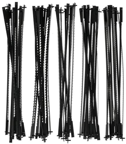 Suoumwa for Scroll Saw Blades 127 mm with Pin- Fretsaw Blades 10/15/18/20/24 Teeth(60 Pieces) for Scroll Saw