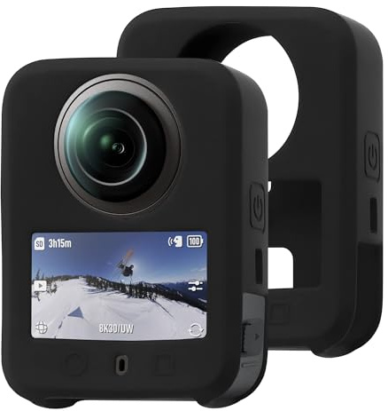 DEBMALE Osmo 360 Silikon Schutzhülle - für Kameraobjektiv Kratzfest Stoßfest Schutzhülle für DJI Osmo 360 Kamerazubehör (schwarz)