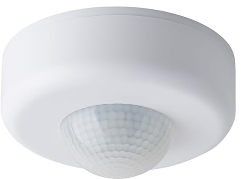 SEBSON Bewegungsmelder Innen - Aufputz, LED geeignet, Decken Montage, programmierbar, Präsenzmelder 20m/360°, Infrarot Sensor erkennt Atembewegungen