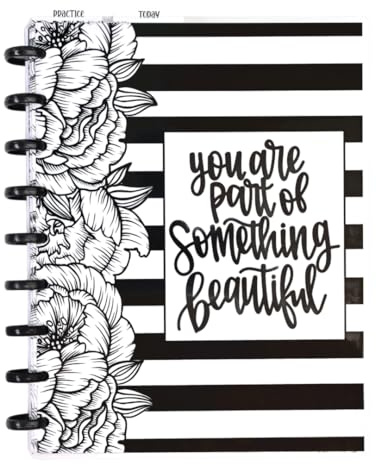 kellofaplan Lettering and Calligraphy Practice Book – Hand Lettering Handwriting Practice Book with Premium Paper, Disc-Bound, 50+ Guided Pages for Brush Pens & Modern Calligraphy