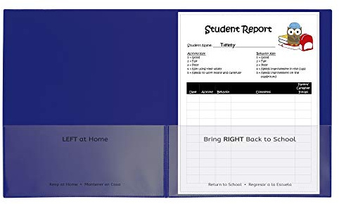 C-Line Classroom Connector School-to-Home Folders, Blue, 25 per Box (32005)