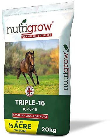 Nutrigrow Triple 16 Horse & Pony Paddock Fertiliser (16-16-16) (20kg) | Covers 1100m² / Half Acre