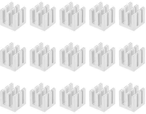 sourcing map 10x10x10mm Alluminium Dissipateur Chaleur Radiateur pour MOS IC Puce Argenté 15pcs