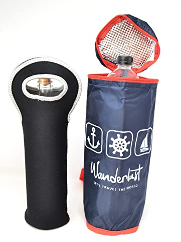 Azul 4L Total Nevera 2LTR Botellas de 2 litros. con Cubierta Enfriador de Vino 1.5LTR XXL Enfriador Flexible portátil para Playa Camping Bolsa térmica Camping Enfriador