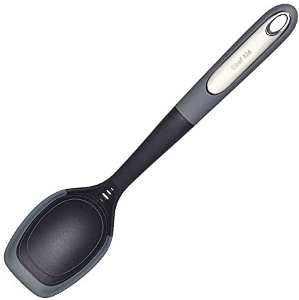 Chef Aid Nylon Serving Spoon with Measurements in Tablespoon and Millilitres, Nylon Head with Silicone Edge, Comfort Grip Handle, BPA Free and Dishwasher Safe