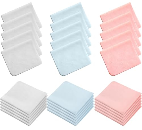Lot de 30 Chiffons de Nettoyage en Microfibre de Qualité Optique 15 x 18 cm pour Nettoyage Verres Lunettes écrans ordinateurs