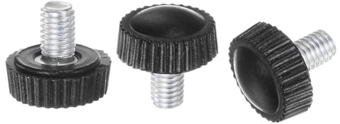 QUARKZMAN 20pz M5 x 9mm Maschio Filettatura Manopole Zigrinate Vite Pollice Serraggio Manopole Impugnatura Plastica Maniglia Mano Manopole con Perno Filettato Nero