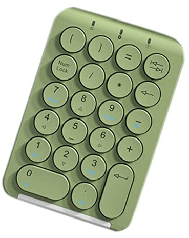 Simpls Pavé numérique sans , pavé numérique Bluetooth, touches rondes, pavé numérique 22 touches, clavier numérique rechargeable (vert)