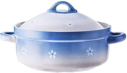Pentola da cucina in ceramica, casseruola in terracotta, pentola per riso in argilla, casseruola rotonda in ceramica, resistente al calore, pentola per stufato lento -#1||3,5 l