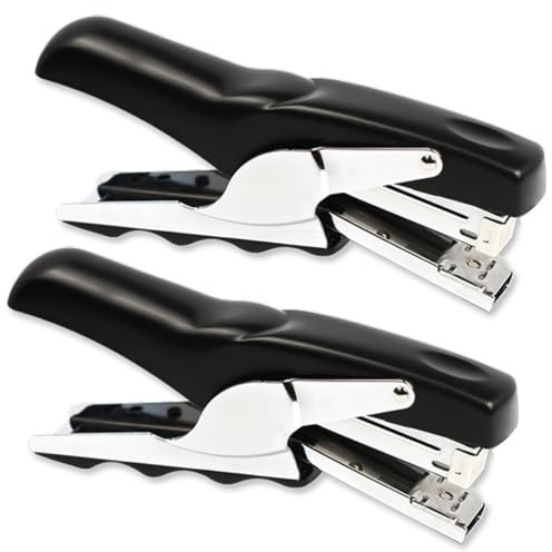 Stapler with 1000 Staples-Plier Stapler Save 60% Power,Good for Stapling at Home School or Warehouse (Black2P)