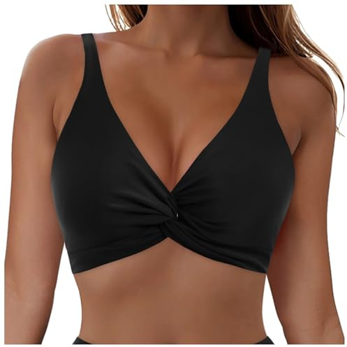 Push Up Bikini Top Plus Size for Women UK Sexy Basic Swim Top Swimsuits Sports Bra Tops Padded Swimwear Sexy Bathing Suit Swimming Bra Costume Beachwear Bikini Cover Up Tops for Beach Pool Party (S)