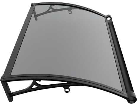 Pyroarle Window Awning Door Canopy, 40.15 * 24.4 Window Overhead Modern Polycarbonate Cover Outdoor Front Porch Patio Canopy, Front Door Overhang Awning for Patio/Deck/Cellar