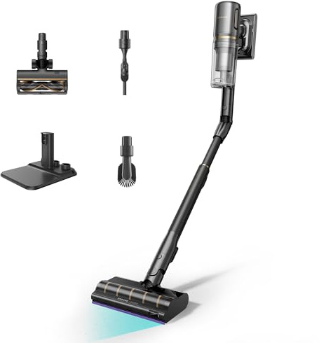 DREAME V20 Pro-A Aspirapolvere Senza Fili, 0 mm dai Bordi, Anti-groviglio, Pulizia Pavimenti duri e Tappeti e Moquette, Aspirazione 24,000PA/210 AW, Autonomia Massima 90 min, Filtrazione 99,99%