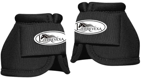 LIERREVEXA Horse Bell Boots for Horses Large Durable Overreach Protection for Training, Jumping, Riding, Turnout - Easy Pull-On Design, Prevents Injuries，Durability & Comfort | Quick Wrap Hook & Loop