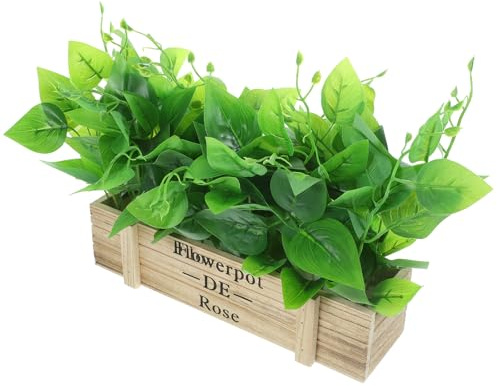 ULDIGI Artificial Golden Pothos Plant in Pot, Realistic Faux Bonsai with Green Leaves, 30Cm Simulation Golden Pothos for Spring Table Decor and Home Living Room Decoration