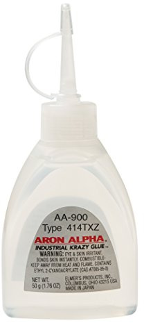 Aron Alpha Type 414TXZ (6,000 CPS Viscosity) no-Run Gel, Fast Set, Thermal Shock Resistant (-40 F to 250 F), Impact Resistant Instant Adhesive, 50 g (1.76 oz) Bottle