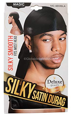 Magic Collection Amarre sedoso satén Durag - Negro