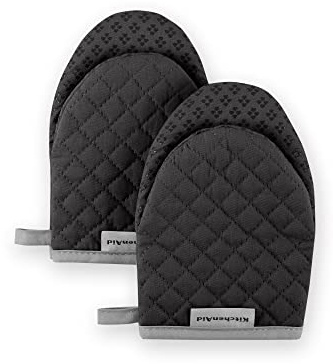KitchenAid Asteroid Mini Oven Mitt Set, 5.5x8, Black, 2 Piece