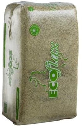Ecoflax Litière en Paille de Lin pour Chevaux, Poulets et Lapins | Fond pour Chevaux - Sac de 120 Litres / 20 kg