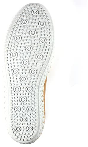 Lunar Ladies St Ives Soft Leather Tan Plimsoll 6 Tan