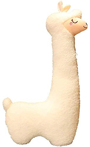 Celawork Alpaca, peluche di alpaca, con collo lungo, morbido cuscino in alpaca, peluche di alpaca, cuscino da divano, cuscino per bambole (bianco, 75 cm)