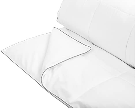 Piumino Letto Matrimoniale 200 x 220 cm Doppio Strato con Bottoni Cotone Japara Bianco