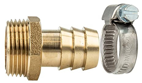 tecuro Sauger Schlauchtülle Ø 20 mm x 3/4 Zoll AG und W4 Schlauchschelle 20-32 mm