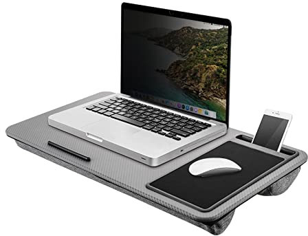 Youyijia Laptop Tray 57.5x30.5x6cm Stand Lap Desk for Laptop Cushion, Bed and Sofa, Grey