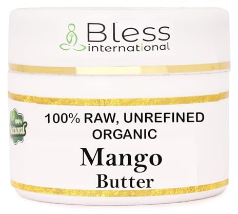 Organic Raw Mango Butter 100% Pure,Natural & Unrefined| Skin Moisturizer For Face, Body & Hair| 4 OZ/115 GM Ivory/White Grade A | DIY Creams, Balms, Lotions, Soaps| Softens Dry & Tough Skin