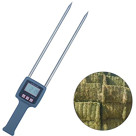 Pokiphip TK100H Humidimètre portable pour foin - Testeur précis d'humidité du foin avec sonde pour surveiller et garantir une qualité optimale du foin, prévenir la moisissure et la détérioration