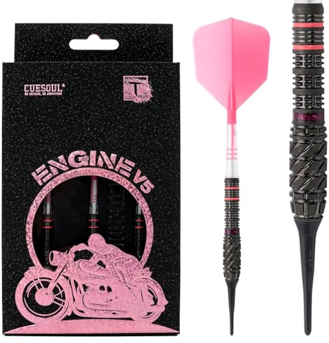 CUESOUL Engine V5 19g Punta Morbida 90% tungsteno Set di dardi con Pittura a Olio rifinita e Volo unificante ROST T19 Carbonio