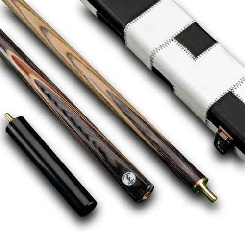 Sinsilvie 3/4 Jointed 57 Snooker Pool Cue with Cue Case and Extension,9.5mm Cup tip.Rosewood,Blackwood or Technology wood (C)