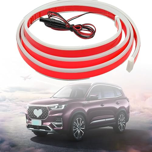 Guozyly Auto Tagfahrlicht, 180cm Auto Motorhaube Lichtstreifen Waterproof Auto Streifen Licht, 12V LED lightbar Auto Flexible Waterproof Auto Streifen Licht für Auto (A- 180 cm)