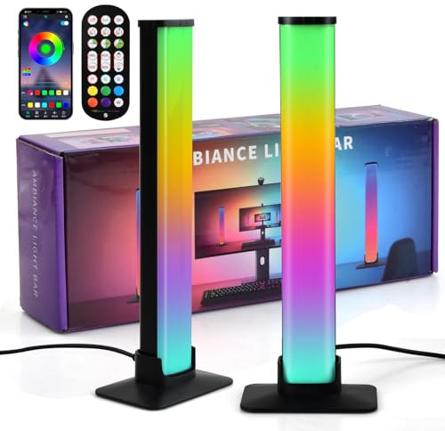 Pagezol 2PCS LED Light Bars, Smart RGB TV Backlight, Ambiance Gaming Lamp Sync with Music, APP Control, Entertainment Lighting for TV Gaming, Play Light Bar for PC, Room Decoration