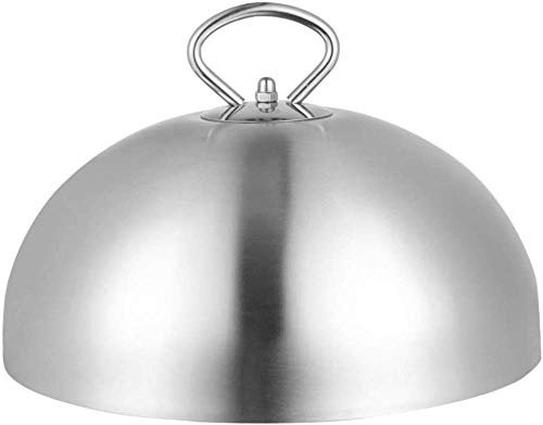 XWBLDBDFC Stainless Steel Dining Bell Plate Bell teppanyaki lid Steak Cover Pot lid Burger Hood Melting Dome Fly Hood Cheese Hood for cheesburger Hamburger bell-28cm